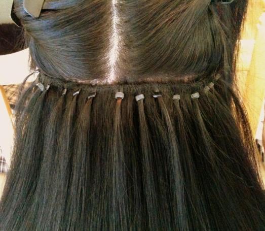 example of link weft hair extensions